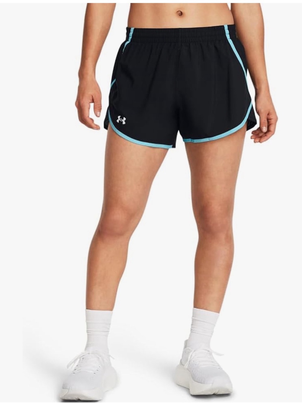 Under Armour Black Athletic Shorts with Aqua Piping